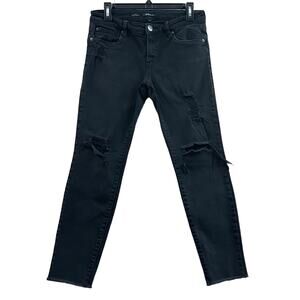 STS eans Womens Size 28 Black Alice Ankle Skinny Distressed Raw Hem